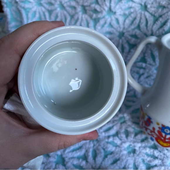 Vintage Teapot & Sugar bowl set Danish folk art partridge bird design MCM - Picture 8 of 8